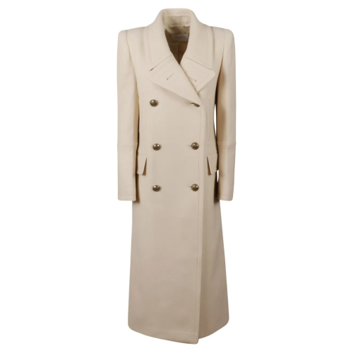 Cream Hypnotic Double-Breasted Coat