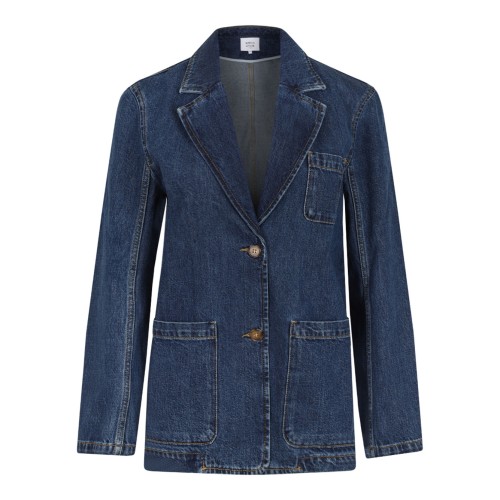 Washed Indigo Tailored Denim Jacket