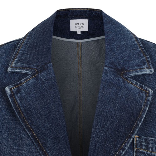 Washed Indigo Tailored Denim Jacket