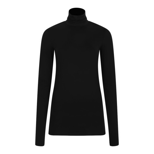 Black Turtleneck Long Sleeve Top