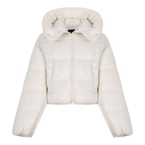 Off White Hooded Puffer Jacket