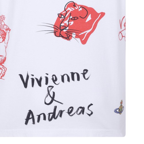 White All Over Graphic Print T-Shirt