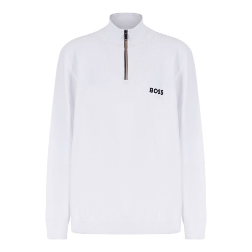 White Zip-Neck Sweatshirt