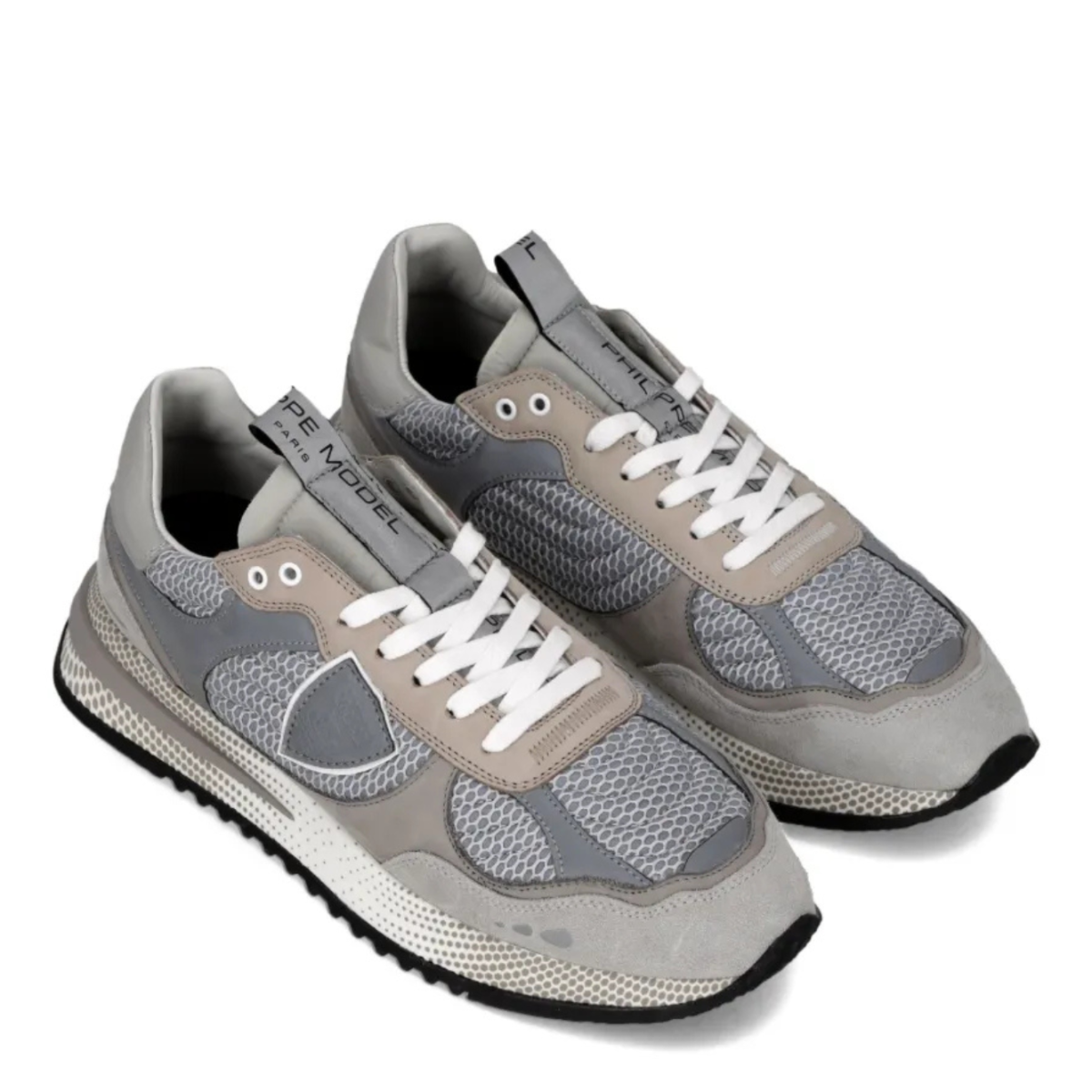 Grey Olympique Sneakers With Mesh Inserts
