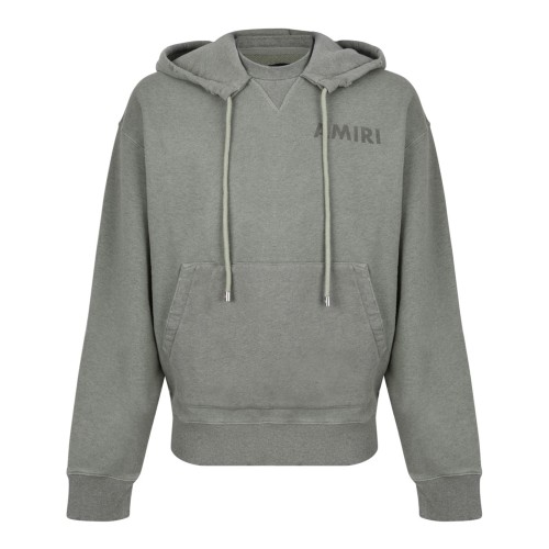 Olive Green Logo Detail Frayed Hem Hoodie