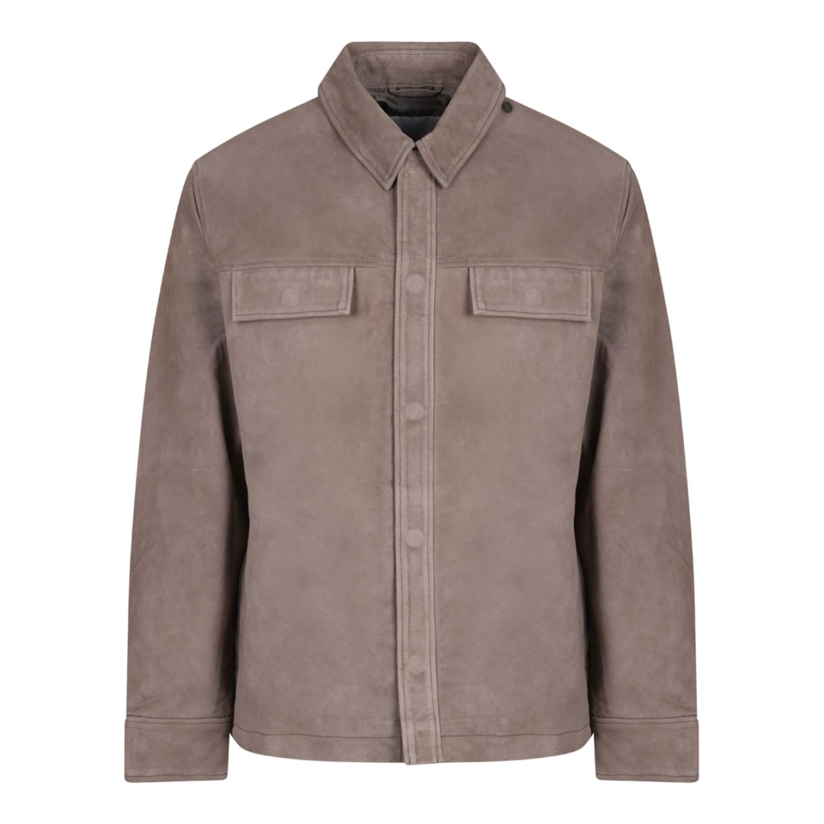 Taupe Flap Pocket Suede Jacket
