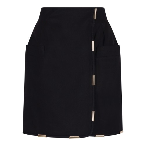 Black Contrasting-Trim Miniskirt
