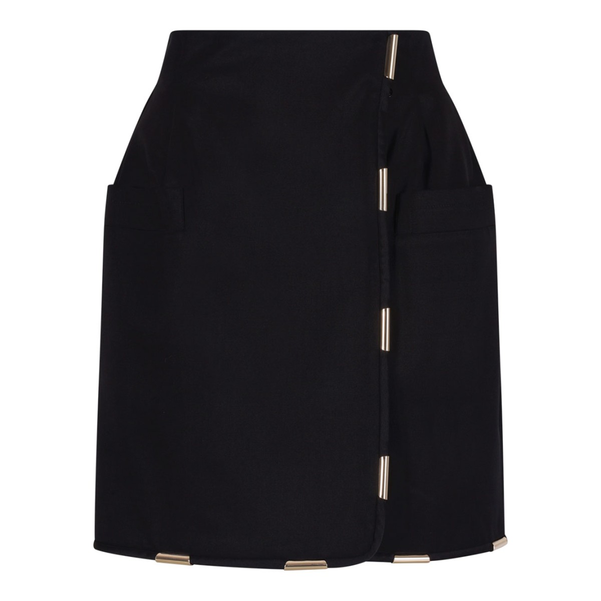 Black Contrasting-Trim Miniskirt