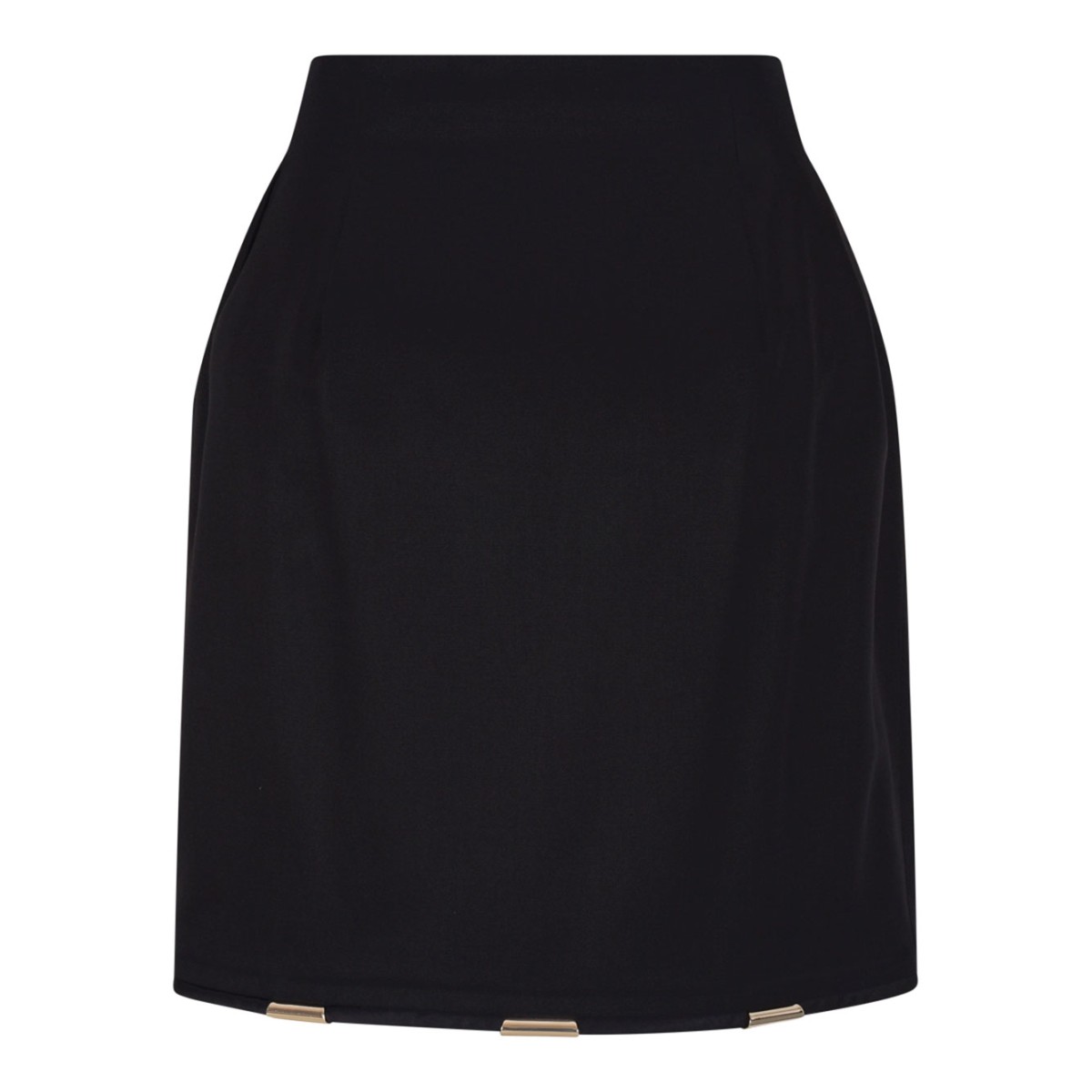 Black Contrasting-Trim Miniskirt