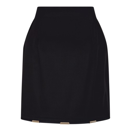 Black Contrasting-Trim Miniskirt