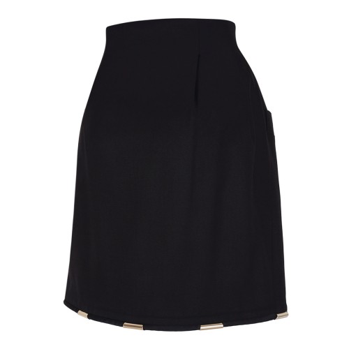 Black Contrasting-Trim Miniskirt