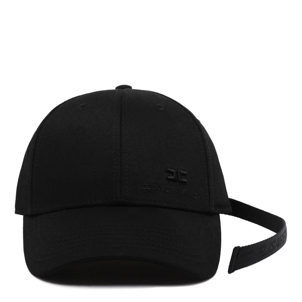 Black Garbadine Baseball Cap With Ribbon