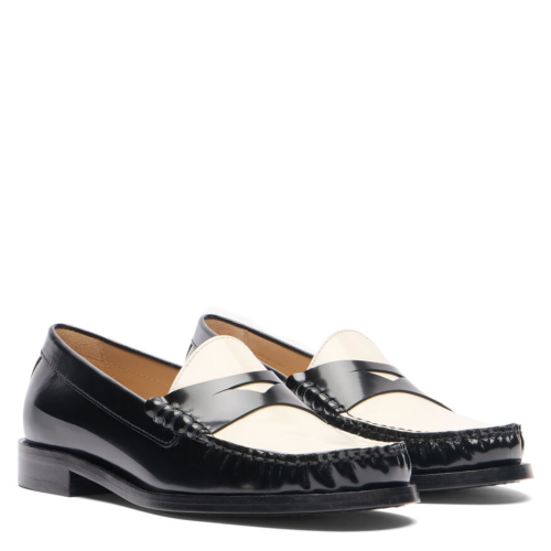 Black and Cream Lottie Loafers