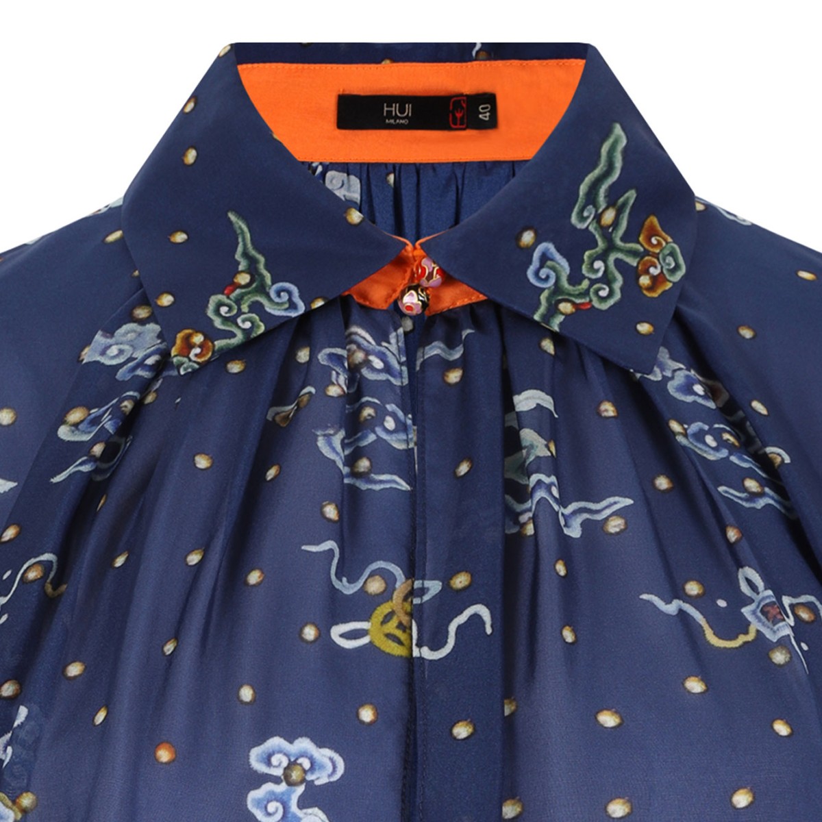 Blue Print High Neck Shirt