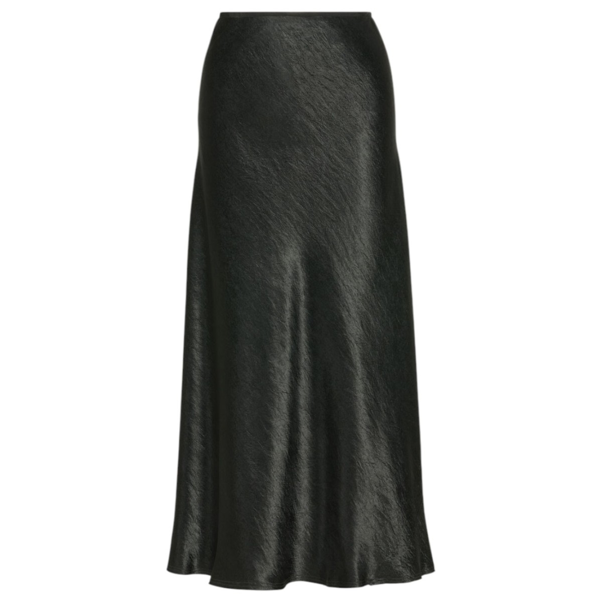 Black Satin Midi Skirt