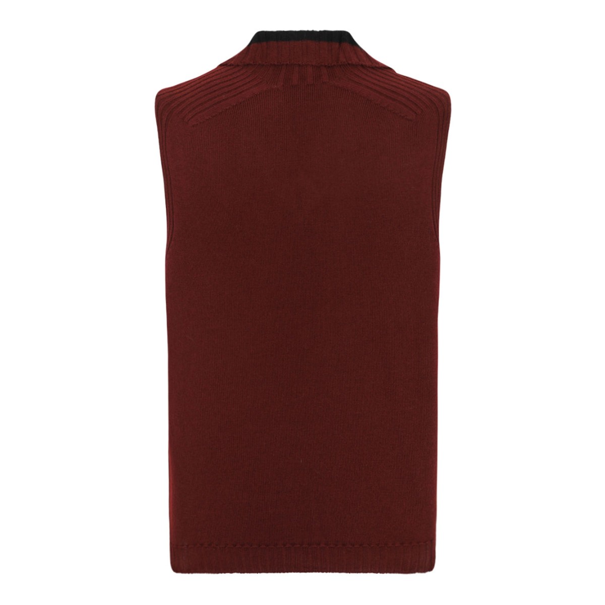 Brick Wool Fisherman Vest