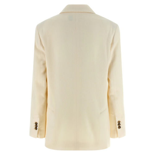 Ivory Wool Double-Breasted Blazer 2