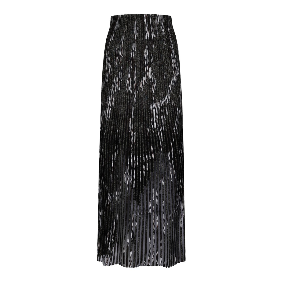 Brown and Black Pleated Lurex Skirt