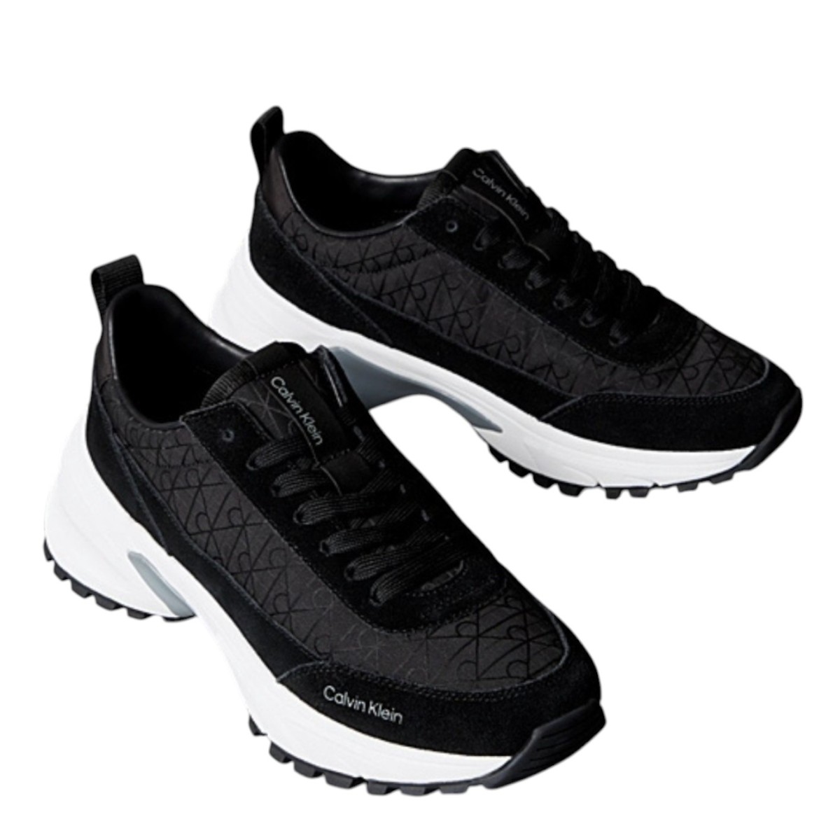 Black Suede and Nylon Sneakers