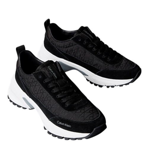 Black Suede and Nylon Sneakers