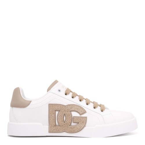 White Portofino Logo Embellished Sneakers