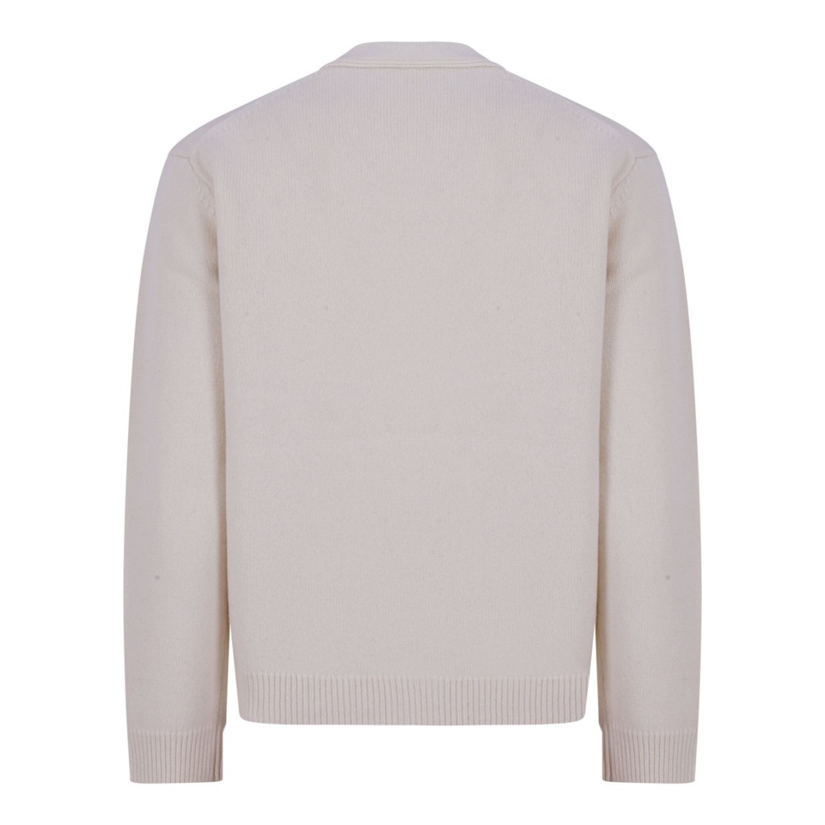 Ecru Fox Head Intarsia Merino Cardigan