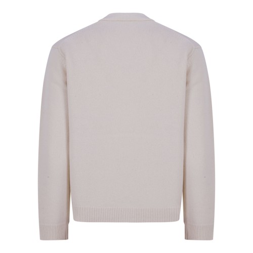 Ecru Fox Head Intarsia Merino Cardigan