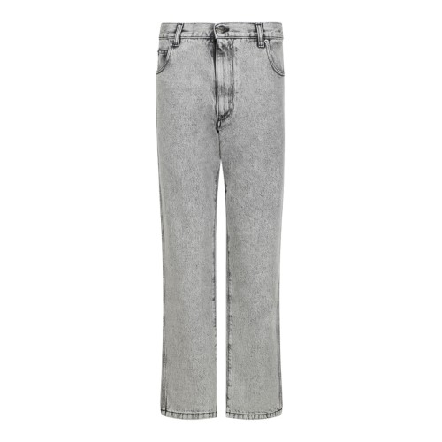 Grey Mid-Rise Denim Trousers