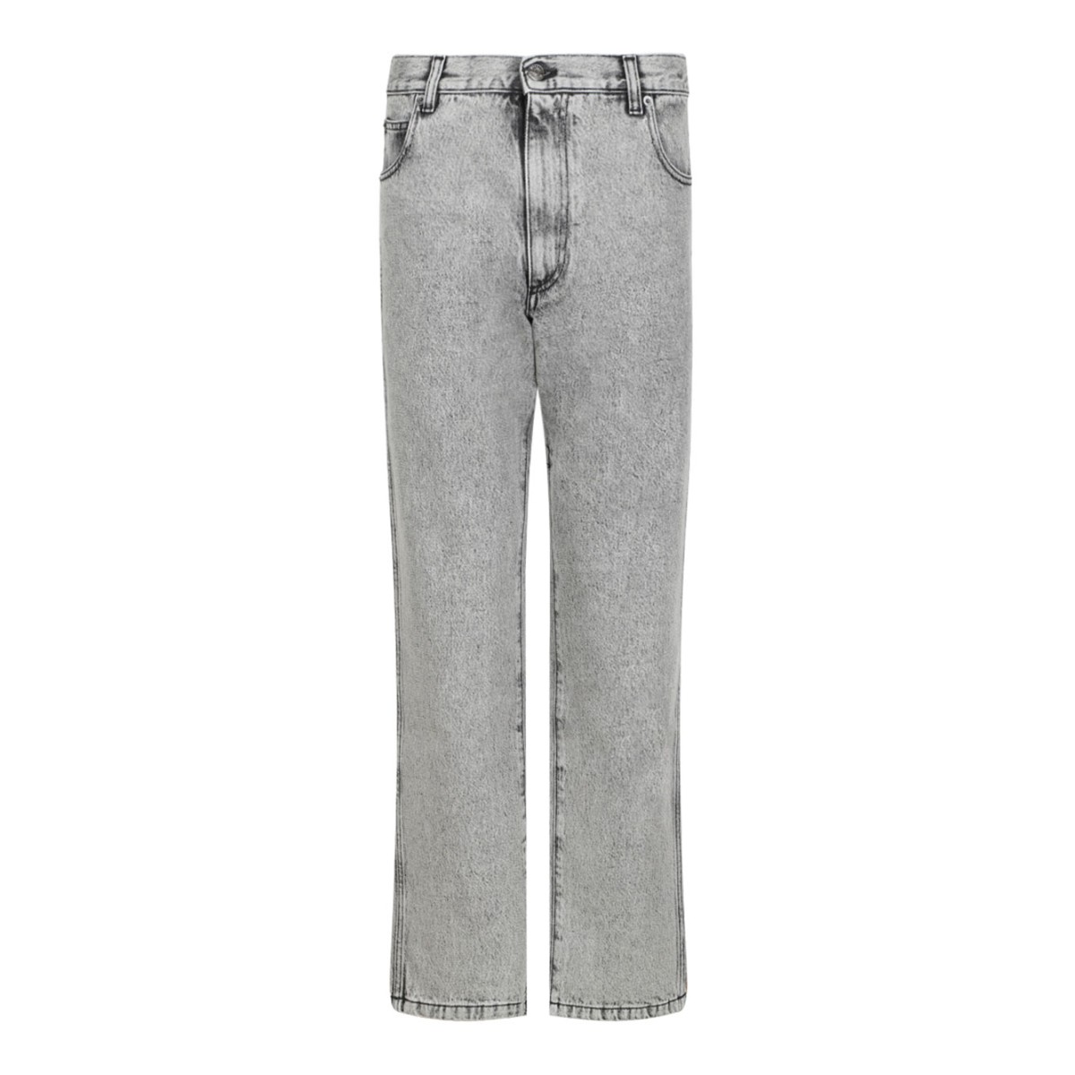Grey Mid-Rise Denim Trousers