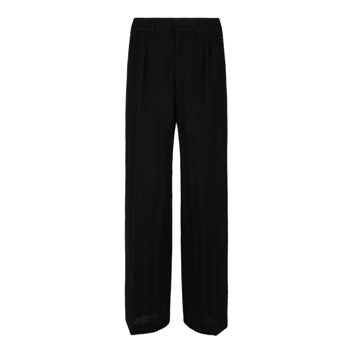 Black Classic Zigzag Trousers