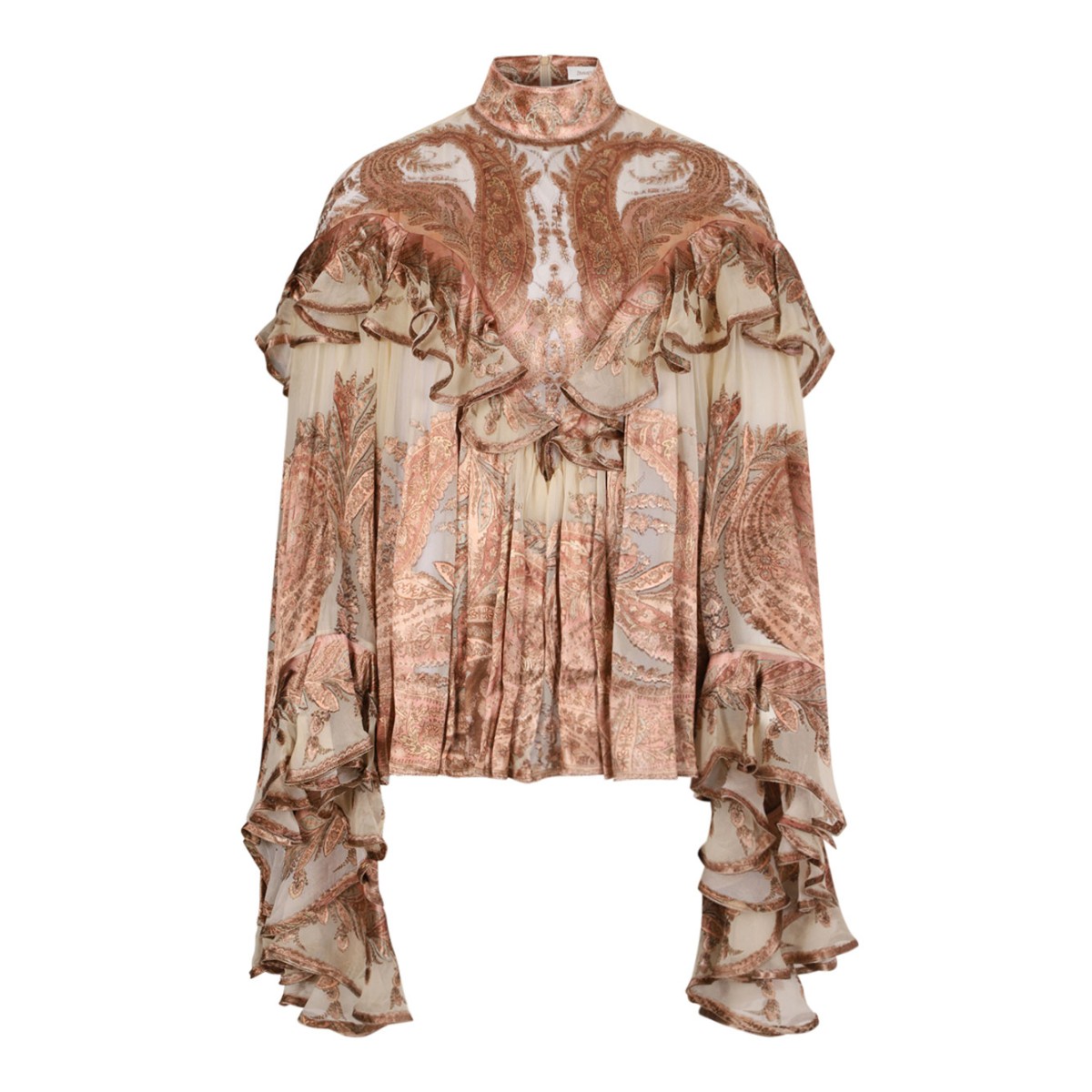 Cream Paisley Hypnotic Burnout Blouse