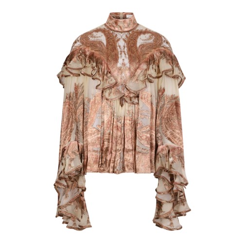 Cream Paisley Hypnotic Burnout Blouse