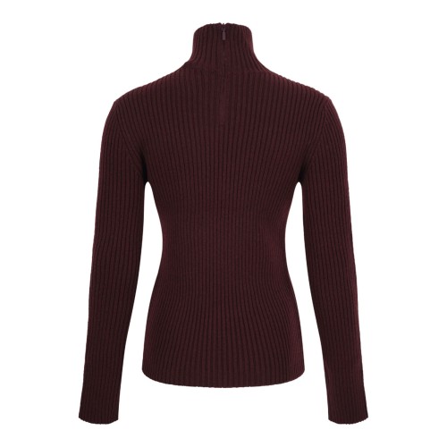 Cherry Ribbed Wool And Cashmere Turtleneck 2