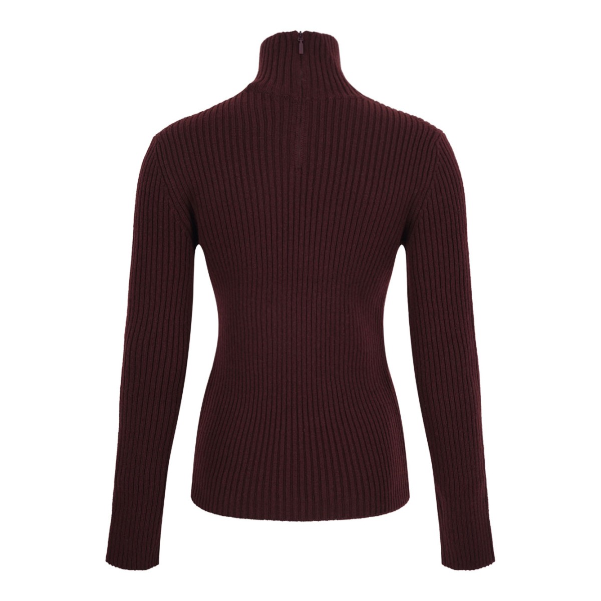 Cherry Ribbed Wool And Cashmere Turtleneck