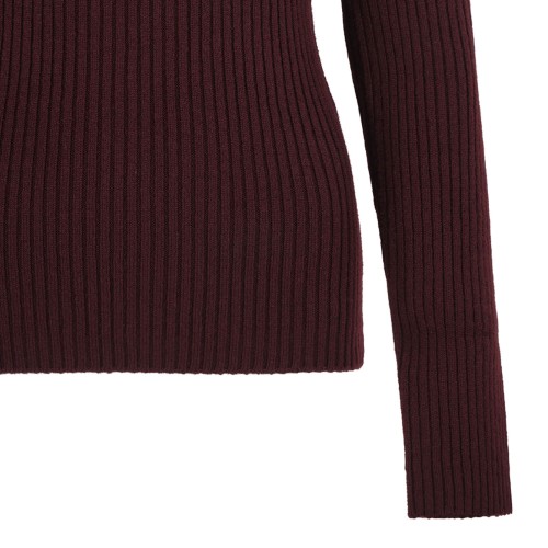 Cherry Ribbed Wool And Cashmere Turtleneck