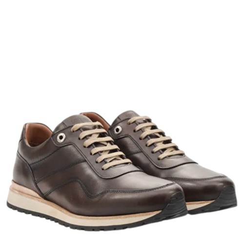 Tokyo Lace-Up Sneaker In Mocca Calfskin 2