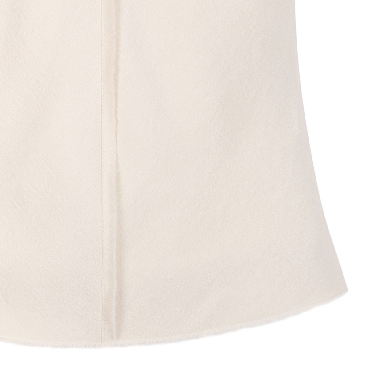 White Sleeveless Raw Edge Details Top