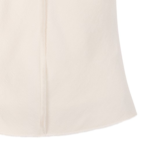 White Sleeveless Raw Edge Details Top