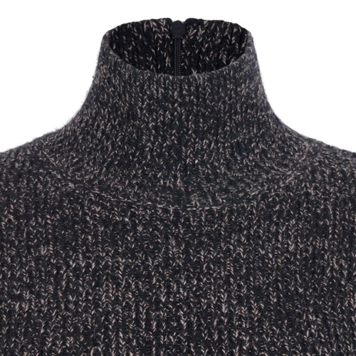Turtleneck In Wool And Cashmere Mouline