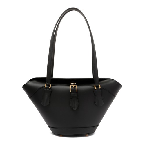 Black Coffa Capri Leather Shoulder Bag