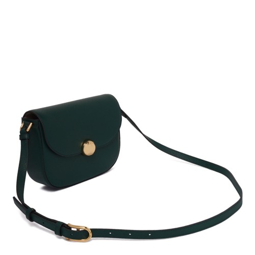 Botanical Green Curved-Flap Crossbody Bag