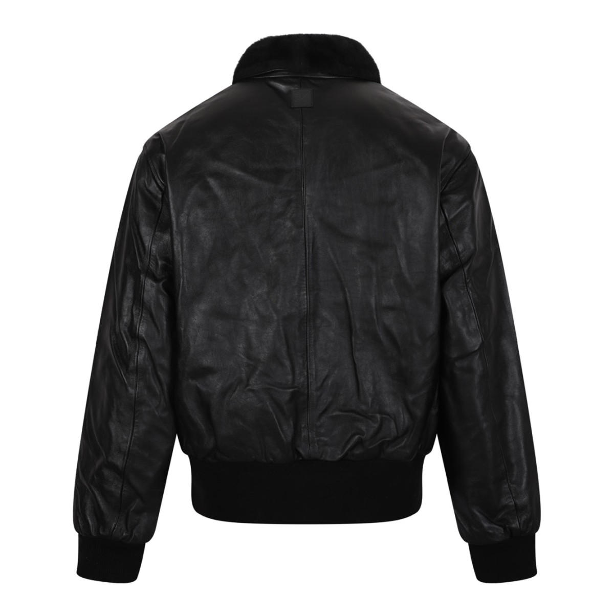 Black Leather Bomber Jacket