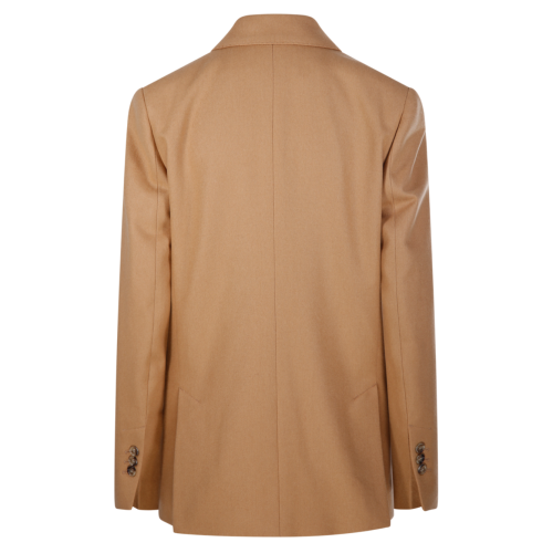 Camel Wool Double-Breasted Blazer