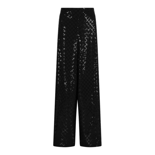 Black Sequin-Embellished Trousers