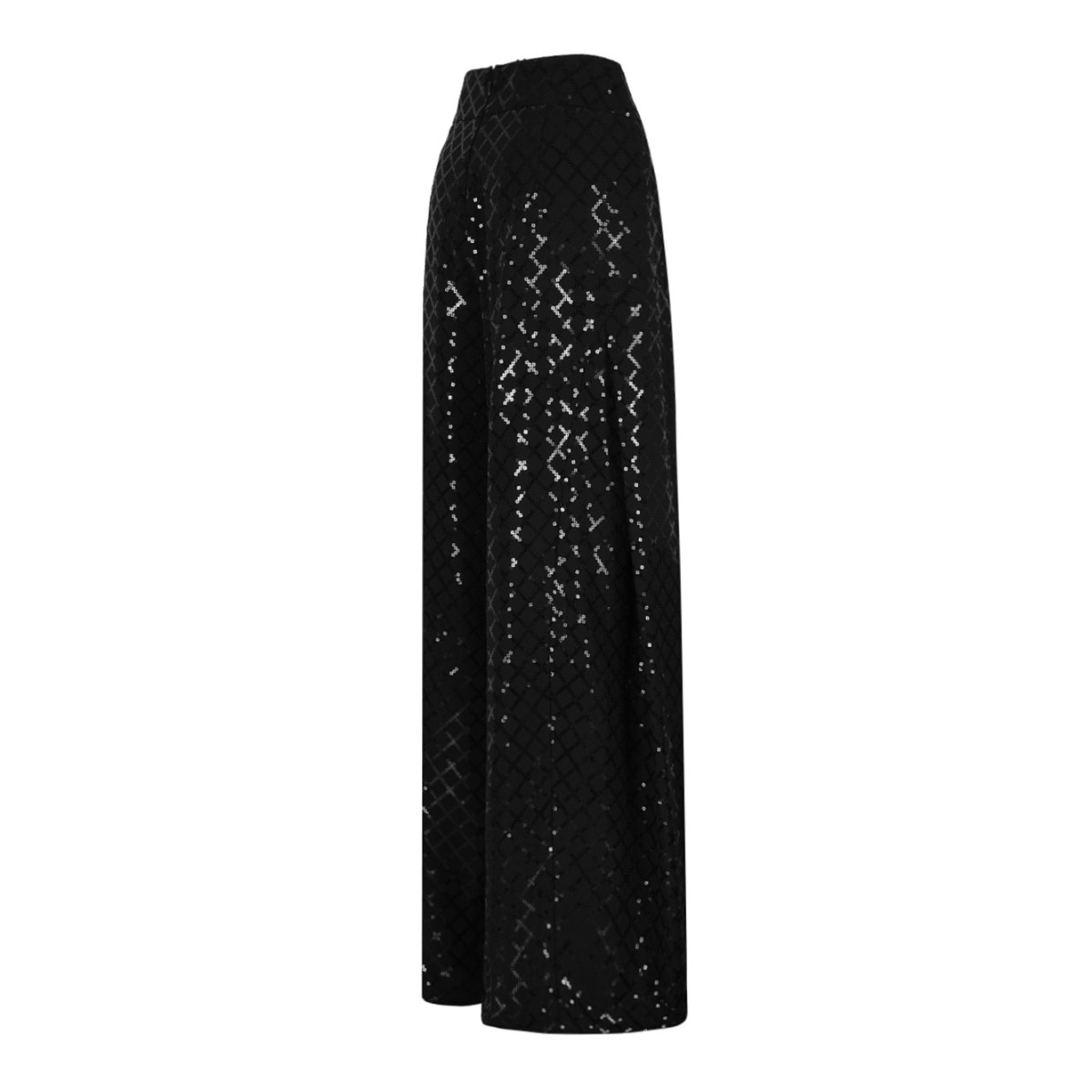 Black Sequin-Embellished Trousers