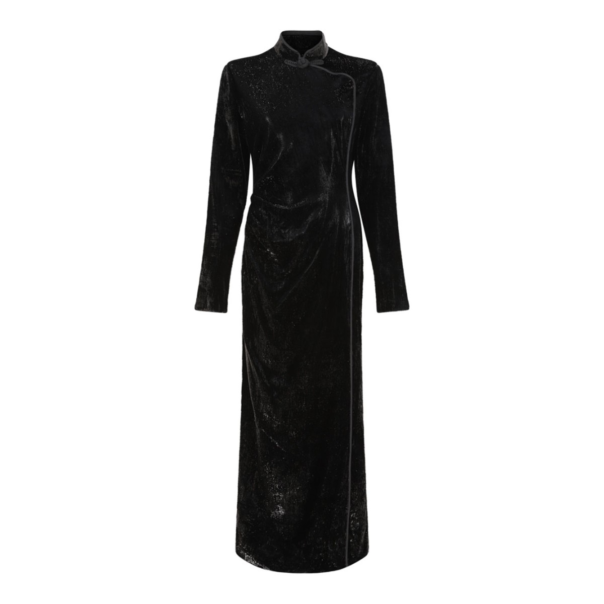 Black Velvet Qipao Long Dress