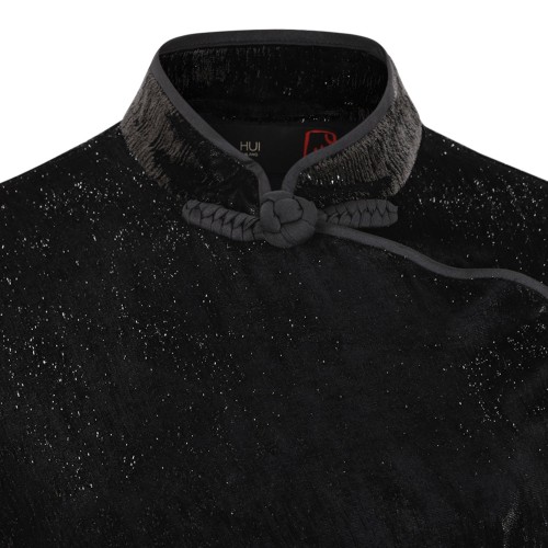 Black Velvet Qipao Long Dress