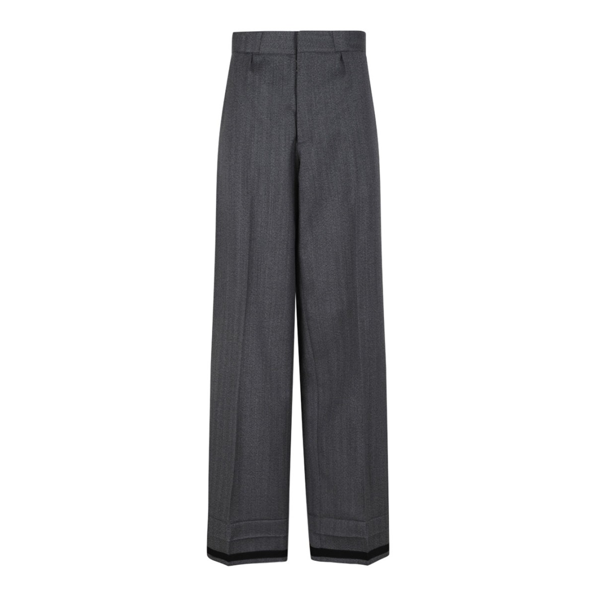 Anthracite Wide-Leg Tailored Trousers