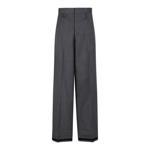 Anthracite Wide-Leg Tailored Trousers
