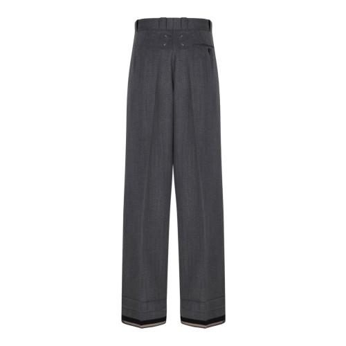 Anthracite Wide-Leg Tailored Trousers